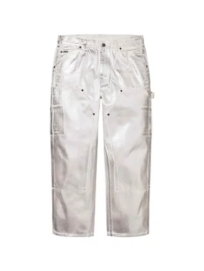 Supreme X Maison Margiela Foil Double-knee Trousers In Silver
