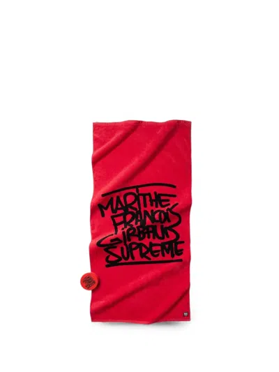 Supreme X Marithé + François Girbaud Compressed Logo-print Cotton Towel In Red