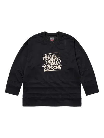 Supreme X Marithé + François Girbaud Embroidered-logo Jersey In Black