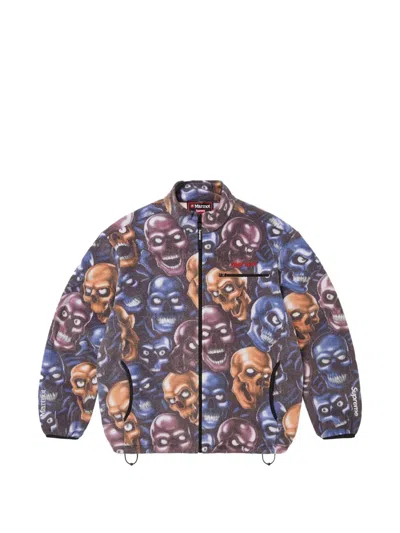 Supreme X Marmot Skull-print Jacket In Blue