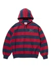 Supreme X Martine Rose® Striped-pattern Hoodie In Red