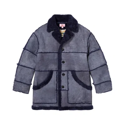 Pre-owned Supreme X Martine Rose/jeff Hamilton Shearling Coat 'navy' | Blue | Men's Size Xl