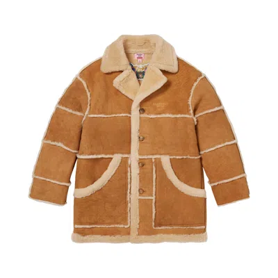 Pre-owned Supreme X Martine Rose/jeff Hamilton Shearling Coat 'tan' | Men's Size M