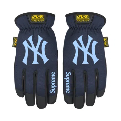 Pre-owned Supreme X Mechanix Fastfit Mlb Teams Gloves 'navy' | Blue | Men's Size M
