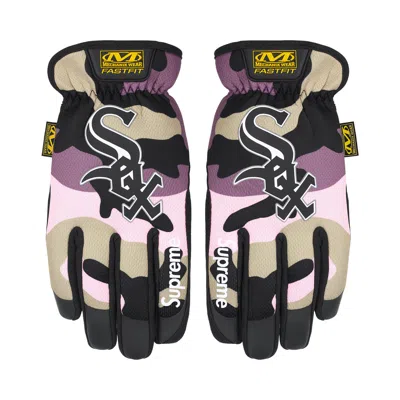 Pre-owned Supreme X Mechanix Fastfit Mlb Teams Gloves 'pink Camo' | Men's Size L