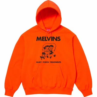 Supreme X Melvins Hooded Sweatshirt 'orange Black' In Red