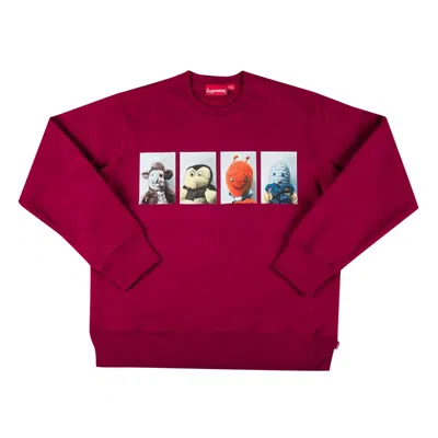 Pre-owned Supreme X Mike Kelley Ahh...youth! Crewneck Sweatshirt 'dark Magenta' In Pink