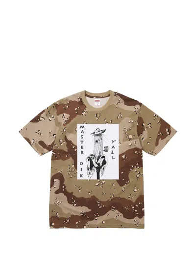 Supreme X Mike Kelley Camouflage-print T-shirt In Multi