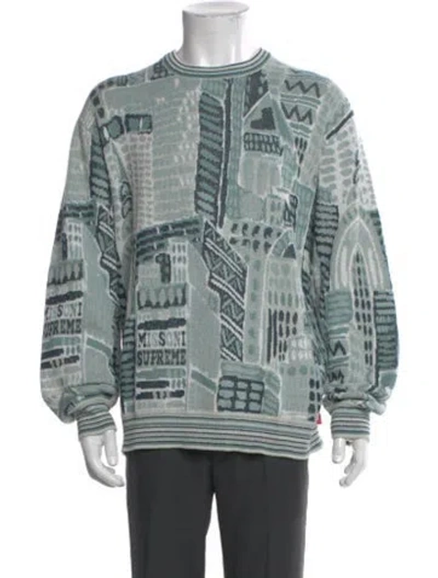 Pre-owned Supreme X Missoni Printed Crew Neck Cardigan In Green