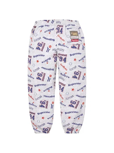 Supreme X Mitchell & Ness Nba Logo-print Track Pants In Gray