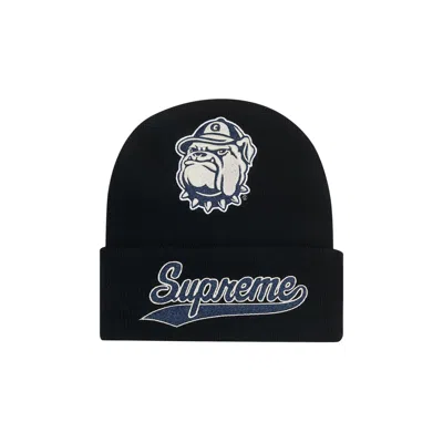 Pre-owned Supreme X Mitchell & Ness Ncaa Beanie 'black'