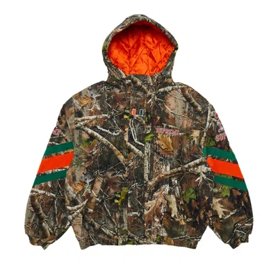 Pre-owned Supreme X Mitchell & Ness Ncaa Hooded Stadium Jacket 'truetimber Kanati Camo' In Multi