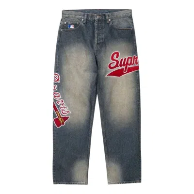 Supreme X Mitchell & Ness Ss26 Atlanta Braves Loose Fit Jean 'blue'