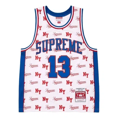 Supreme X Mitchell & Ness Ss26 Monogram Basketball Jersey 'white'
