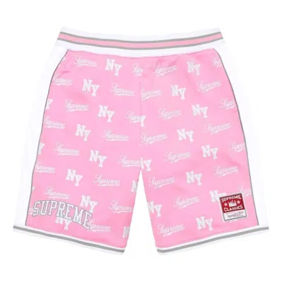 Supreme X Mitchell & Ness Ss26 Monogram Basketball Short 'pink'