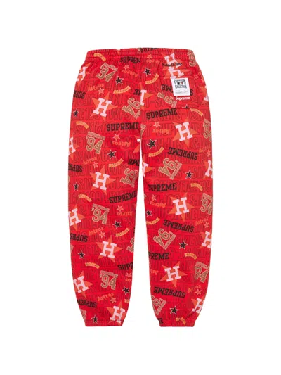Supreme X Mitchell & Ness Teams Logo-print Track Pants In Red