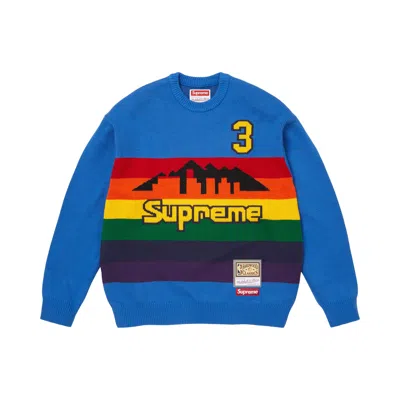 Pre-owned Supreme X Mitchell & Ness Teams Sweater 'royal' | Blue | Men's Size S