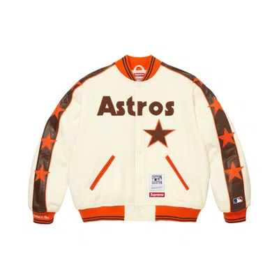 Pre-owned Supreme X Mitchell & Ness Teams Varsity Jacket 'white' | Men's Size M