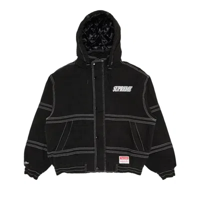 Pre-owned Supreme X Mitchell & Ness Twill Stadium Jacket 'black'