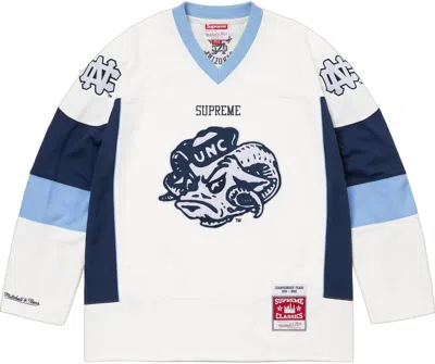 Pre-owned Supreme X Mitchell & Ness X Ncaa Hockey Jersey Unc Small Presale Size Small In Blue