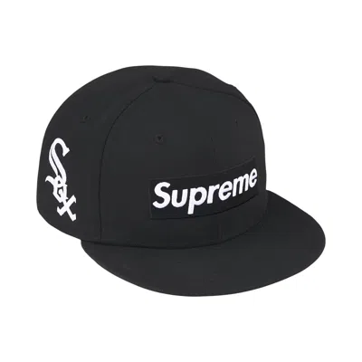 Pre-owned Supreme X Mlb Teams Box Logo New Era 'black Chicago White Sox' | Men's Size 7.375