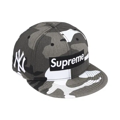Pre-owned Supreme X Mlb Teams Box Logo New Era 'snow Camo New York Yankees' | Black | Men's Size 7.375