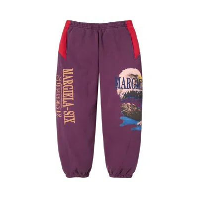 Pre-owned Supreme X Mm6 Maison Margiela Eagle Sweatpant 'purple' | Men's Size L