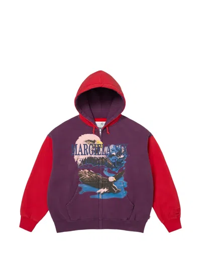 Supreme X Mm6 Maison Margiela Eagle-motif Hoodie In Brown