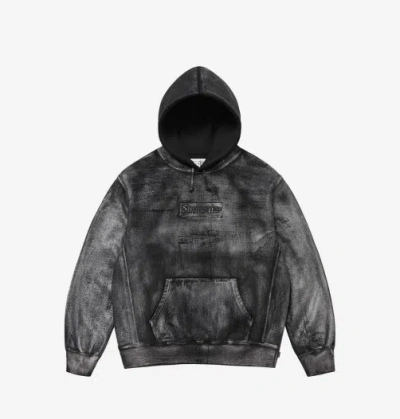 Pre-owned Supreme X Mm6 Maison Margiela Foil Box Logo Hooded Sweatshirt Black - 24ss