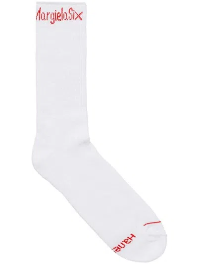 Supreme X Mm6 Maison Margiela Hanes Crew Socks In White