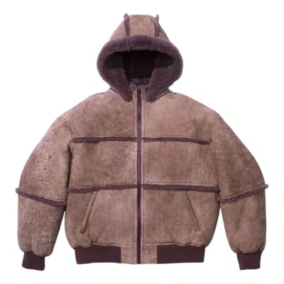 Supreme X Mm6 Maison Margiela Hooded Shearling Bomber Jacket 'purple'