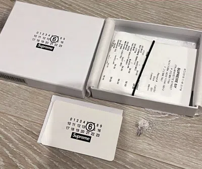 Pre-owned Supreme X Mm6 Maison Margiela Receipt Wallet White Japan Free Shipping N777