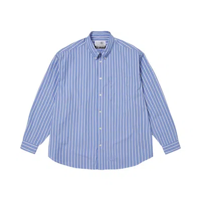 Pre-owned Supreme X Mm6 Maison Margiela Stripe Shirt 'blue' | Men's Size L