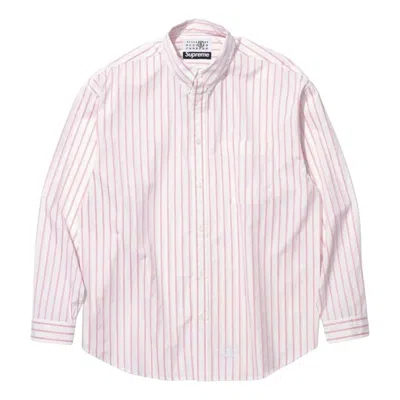 Supreme X Mm6 Maison Margiela Stripe Shirt 'pink'