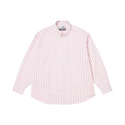 Pre-owned Supreme X Mm6 Maison Margiela Stripe Shirt 'white' | Men's Size M
