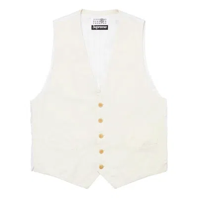 Supreme X Mm6 Maison Margiela Wahed Cotton Suit Vest 'white' In Neutral