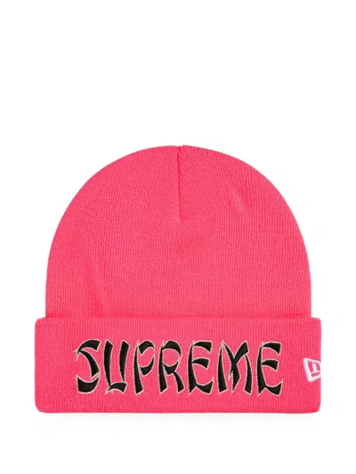 Supreme X New Era Action Beanie Hat In Pink