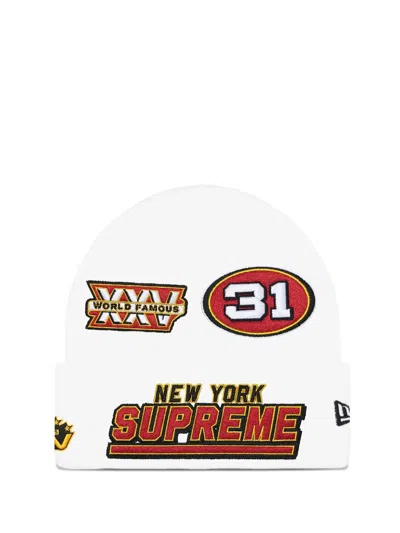 Supreme X New Era Appliqued Football Beanie In Brown