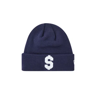 Pre-owned Supreme X New Era $ Beanie 'navy' In Blue