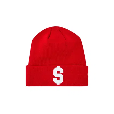 Pre-owned Supreme X New Era $ Beanie 'red'