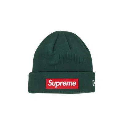 Pre-owned Supreme X New Era Box Logo Beanie 'dark Pine' In Green