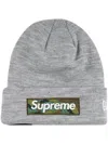 Supreme X New Era Box Logo Beanie In Grey