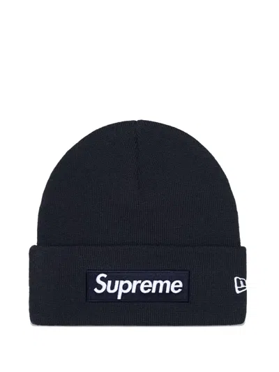 Supreme X New Era Box Logo Beanie Hat In Black