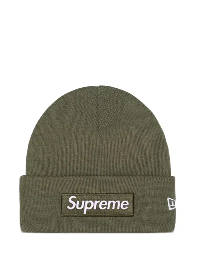 Supreme X New Era Box Logo Beanie Hat In Green