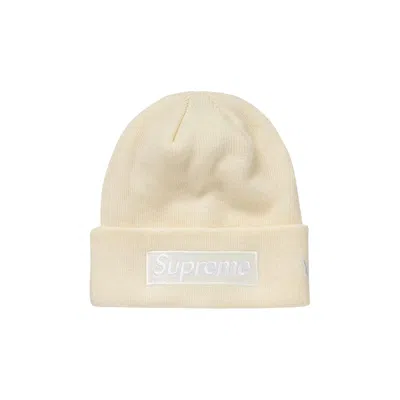 Pre-owned Supreme X New Era Box Logo Beanie 'natural' | Cream | Men's Size Onesize In White