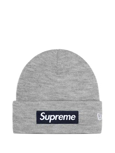 Supreme X New Era® Box Logo-detail Beanie Hat In Gray