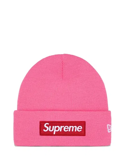 Supreme X New Era® Box Logo-detail Beanie Hat In Pink