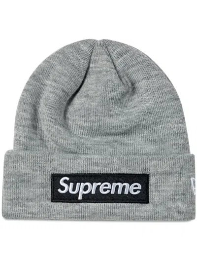 Supreme X New Era Box Logo Beanie In Grey