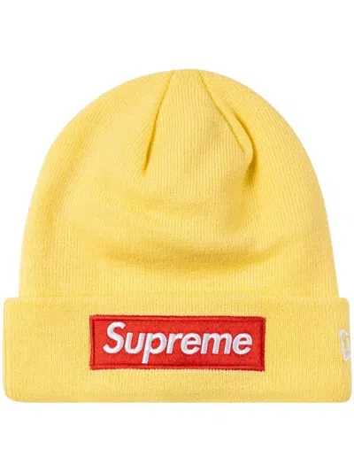 Supreme X New Era Box Logo Beanie In Yellow