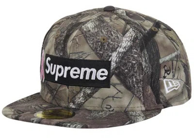 Pre-owned Supreme X New Era Breast Cancer Awareness Box Logo Fitted Hat In Woodland Camo In Multi